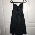 Prom Dress Black Sequin Lace A Line Tea Length With Bow For Women Glamorous Vintage Inspired