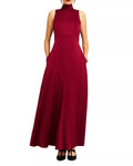 Rich A Line Turtleneck Sleeveless Tie Back Floor Length Hot Sale Prom Dress