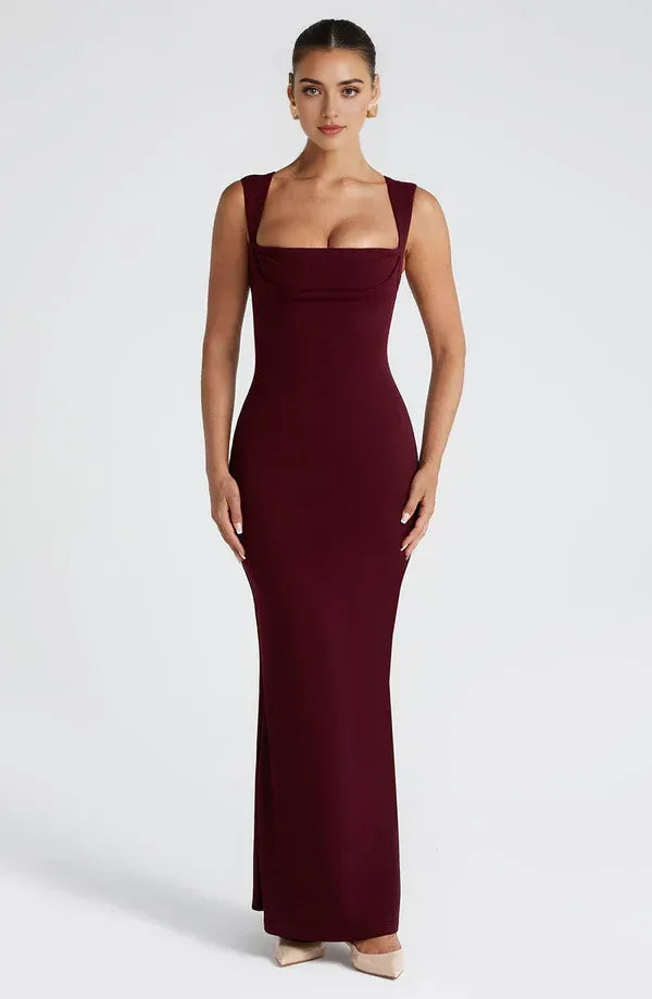 Rich Mermaid Square Neck Sleeveless Zipper Back Floor Length For Sale Evening Dress