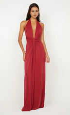 Rich Sheath Halter Neck Sleeveless Open Back Floor Length Female Prom Dress
