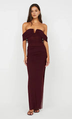 Rich Sheath Off Shoulder Sleeveless Open Back Floor Length For Ladies Prom Dress