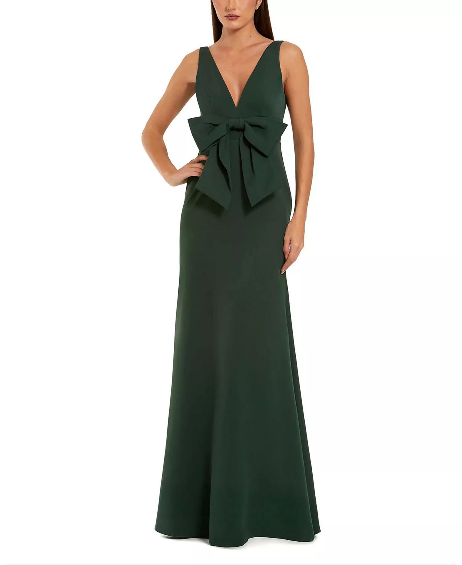 Rich Trumpet Deep V Neck Sleeveless Plunging Back Floor Length Hot Sale Prom Dress