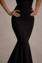 Riveting Mermaid Strapless Sleeveless Open Back Floor Length Evening Dress