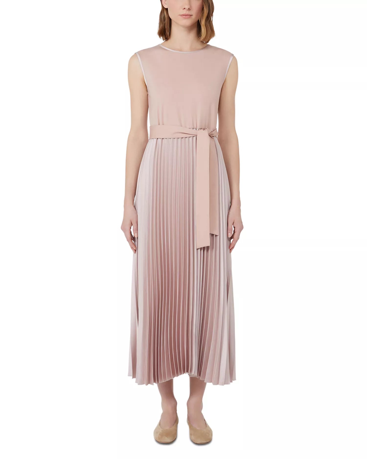 Romantic A Line Crew Neck Sleeveless Keyhole Back Floor Length For Adults Prom Dress