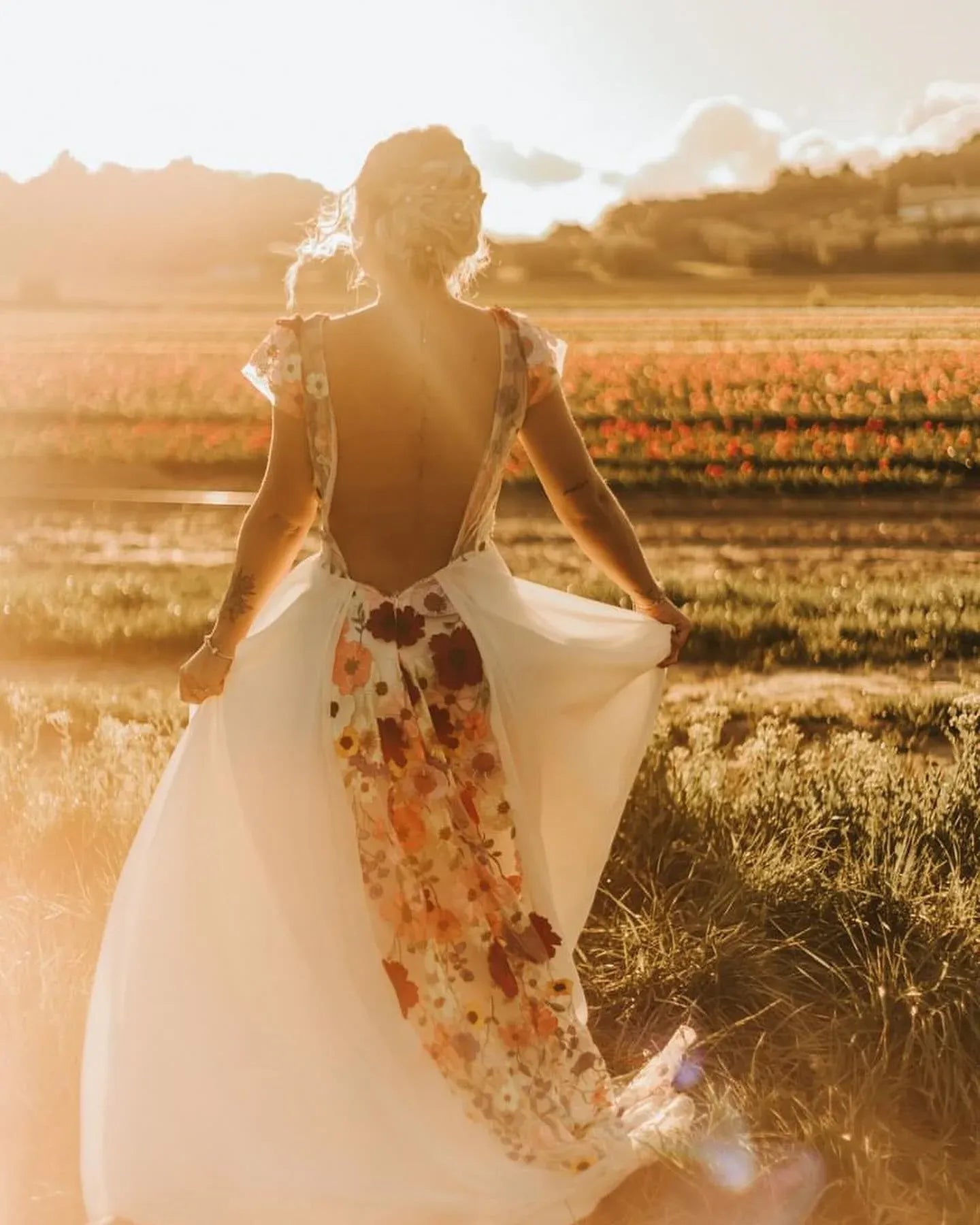 Romantic A-Line Deep V Neck Short Sleeve Maxi Floral Dress