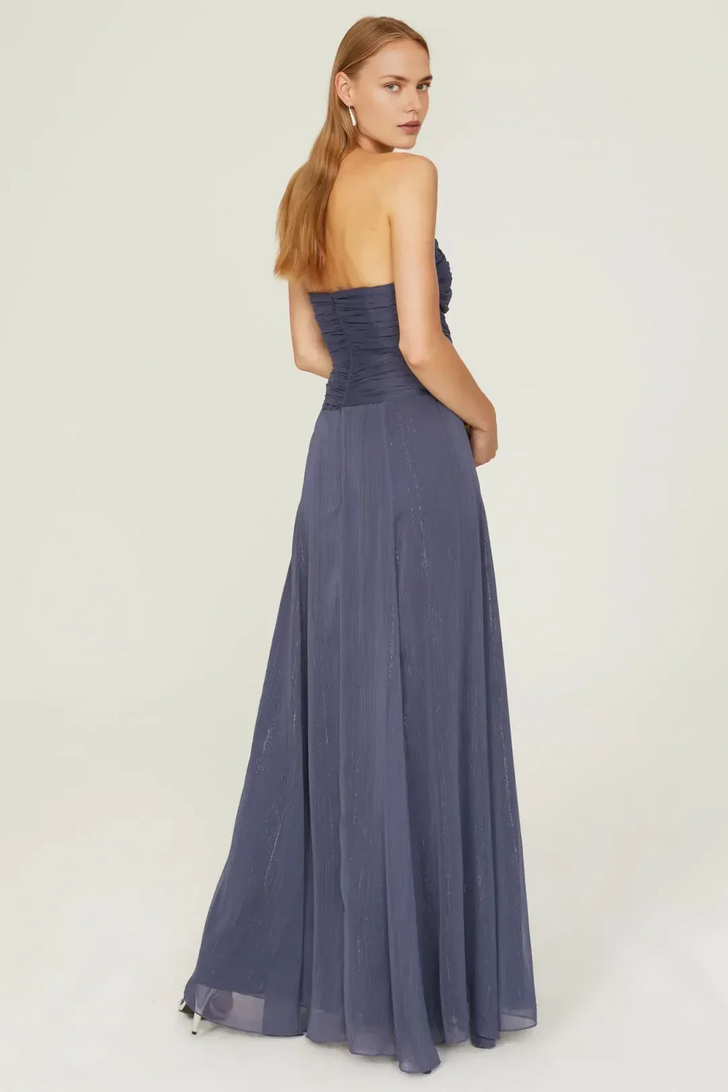 Romantic A Line Halter Neck Sleeveless Cutout Waist High Slit Floor Length Plus Size Prom Dress