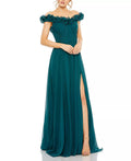 Romantic A Line Off the Shoulder Ruffled Bodice Open Back Floor Length For Sale Prom Dress