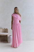Romantic A Line One Shoulder Ruched Bodice Floor Length Prom Dress
