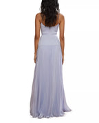 Romantic A Line Spaghetti Strap Plunging V Pleated Hem Floor Length For Women Prom Dress ﻿