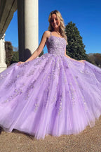 Romantic A-Line Square Neck Sleeveless Maxi Prom Dress