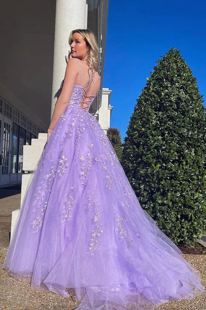 Romantic A-Line Square Neck Sleeveless Maxi Prom Dress