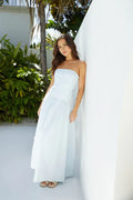Romantic A Line Strapless Sleeveless Lace Up Side Floor Length Prom Dress