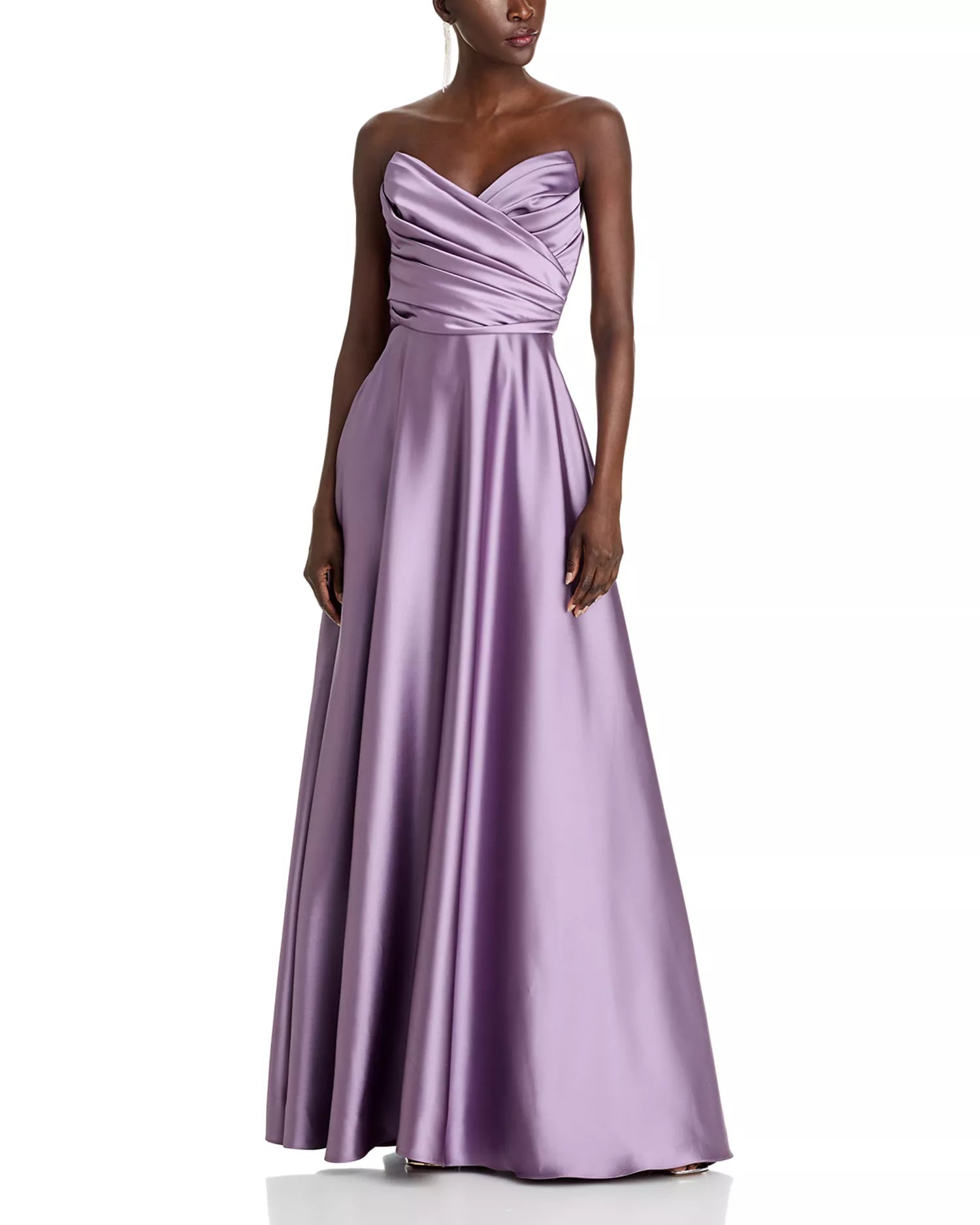 Romantic A-Line Strapless Sweetheart Neck Ruched Back Floor Length Hot Sale Prom Dress