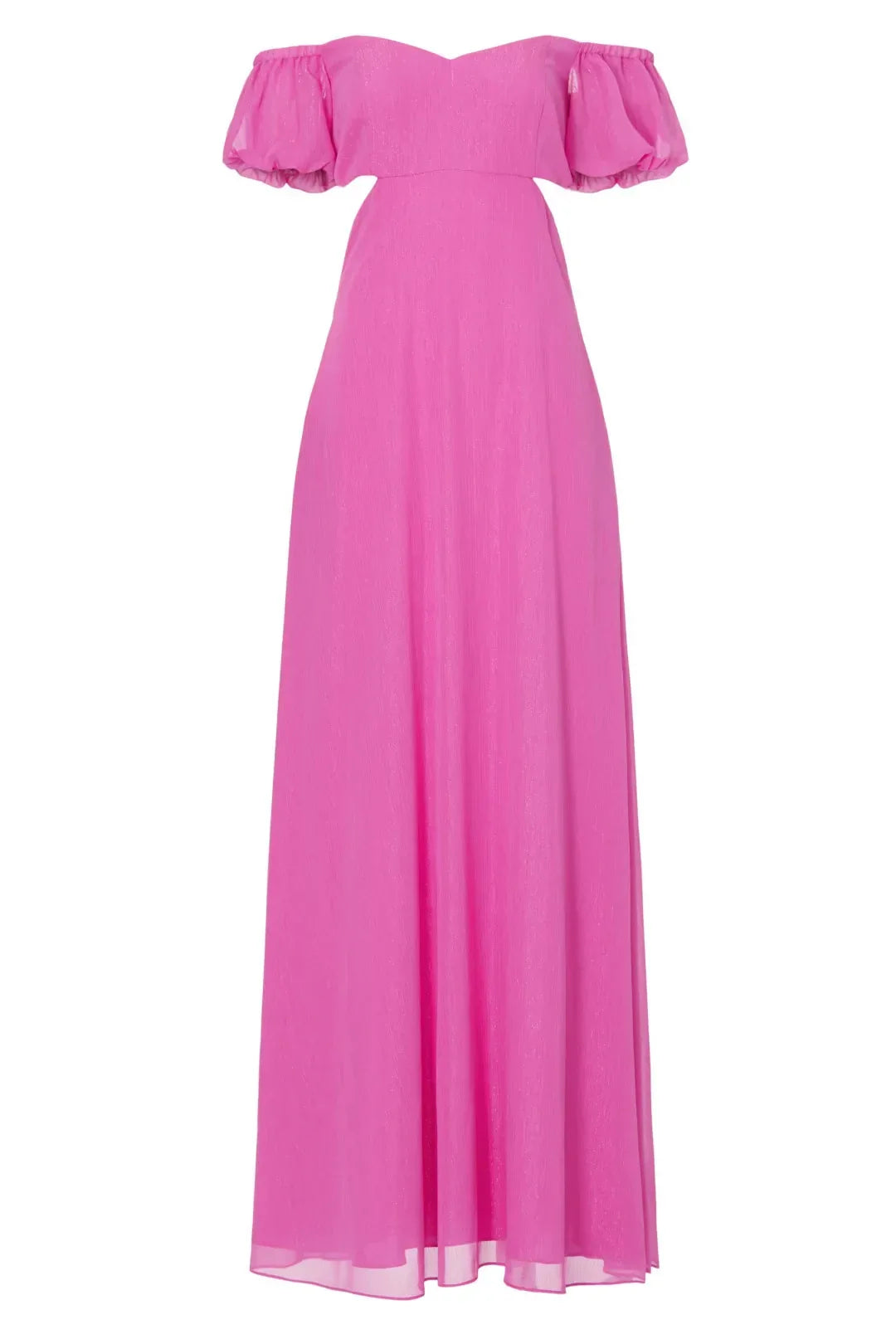 Romantic A Line Sweetheart Neck Puff Sleeve Cutout Waist Floor Length Plus Size Prom Dress