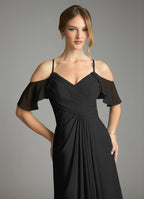 Romantic A line illusion sweetheart sleeveless lace back floor length bridesmaid dress with flowy skirt