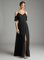 Romantic A line illusion sweetheart sleeveless lace back floor length bridesmaid dress with flowy skirt
