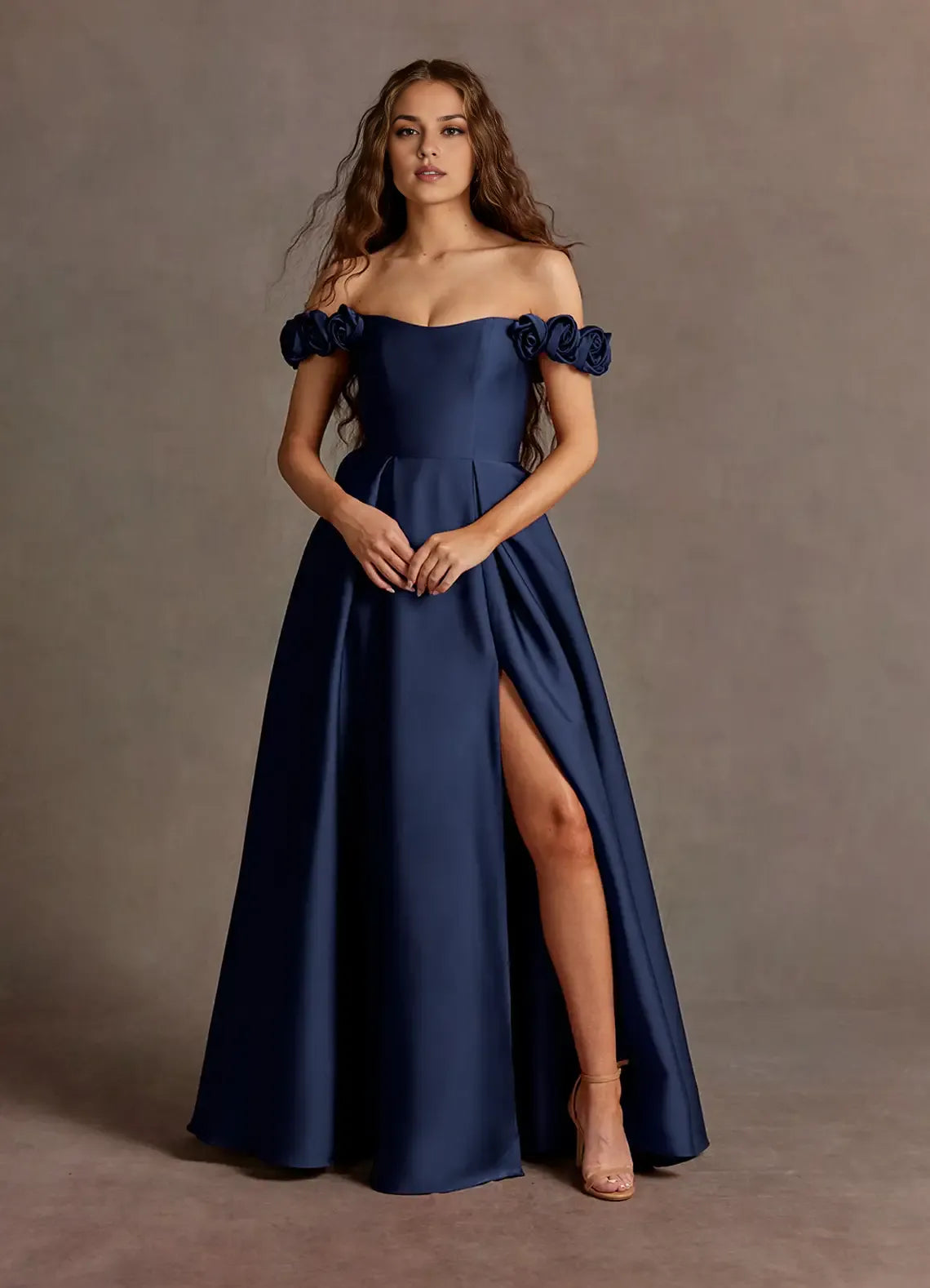 Romantic Ballgown Off Shoulder Sleeveless Zipper Back Floor Length For Adults Prom Dress