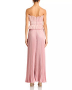Romantic Ballgown Strapless Sleeveless Peplum Bodice Pleated Skirt Floor Length For Adults Prom Dress
