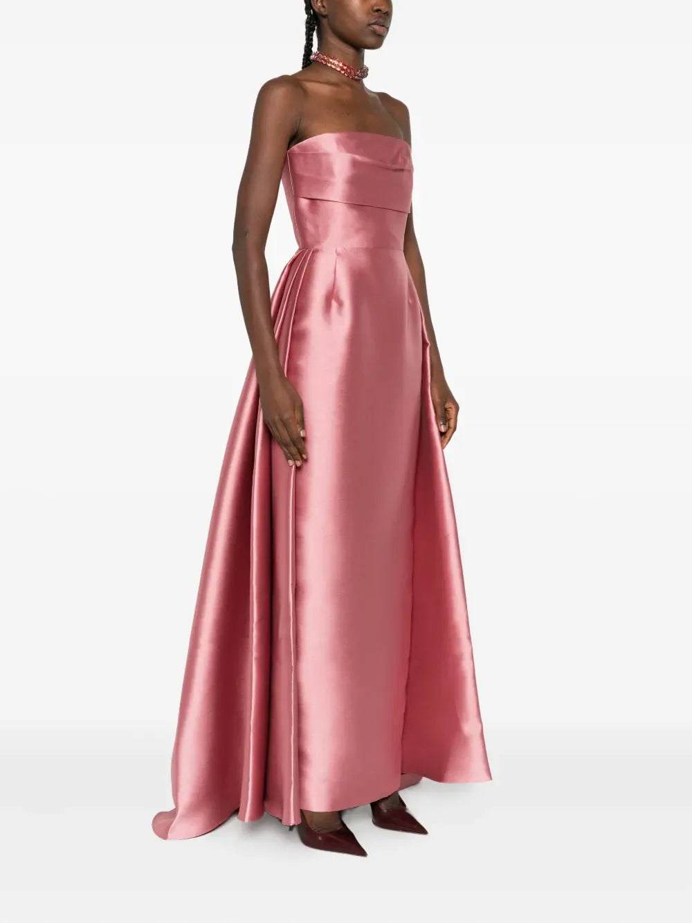 Romantic Ballgown Strapless Sleeveless Zipper Back Train Floor Length Prom Dress