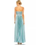 Romantic Ballgown V Neck Spaghetti Strap Ruched Bodice Pleated Skirt Floor Length Hot Sale Prom Dress