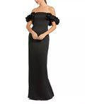 Romantic Mermaid Off Shoulder Floral Appliqué Open Back Floor Length Hot Sale Prom Dress
