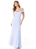 Romantic Mermaid Off the Shoulder Sleeveless Zipper Back Floor Length Bridesmaid Dress
