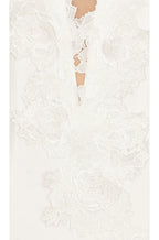 Romantic Mermaid Strapless Lace Embellished High Slit Floor Length Evening Dress