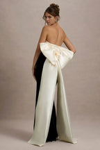 Romantic Mermaid Strapless Sleeveless Bow Back Floor Length Evening Dress