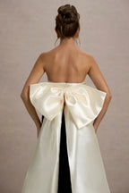 Romantic Mermaid Strapless Sleeveless Bow Back Floor Length Evening Dress