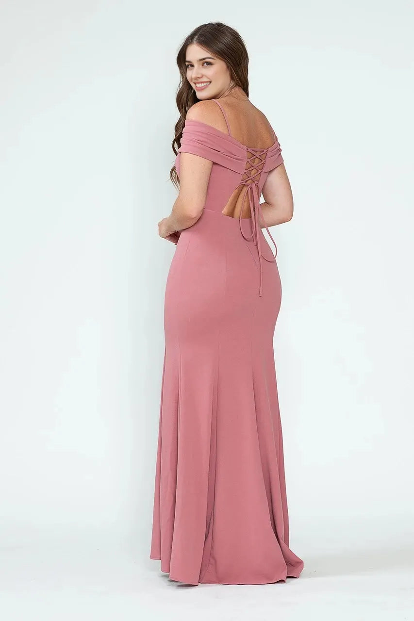 Romantic Mermaid Sweetheart Cold Shoulder Lace Up Back Floor Length Prom Dress
