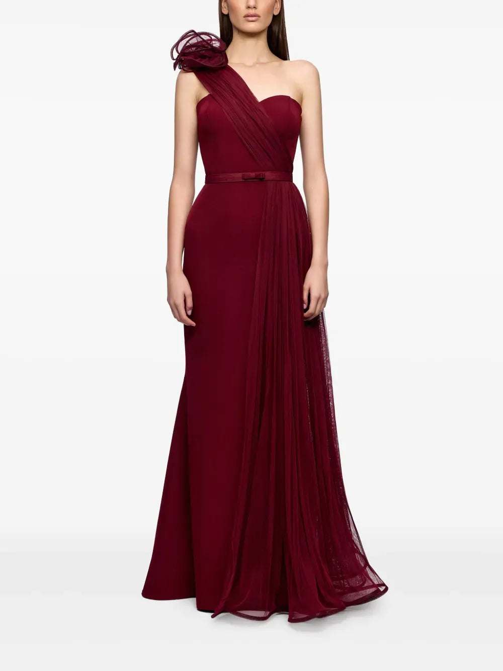 Romantic Mermaid Sweetheart Neck One Shoulder Lace Up Back Floor Length Prom Dress