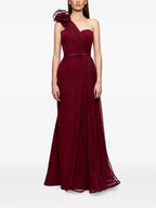 Romantic Mermaid Sweetheart Neck One Shoulder Lace Up Back Floor Length Prom Dress