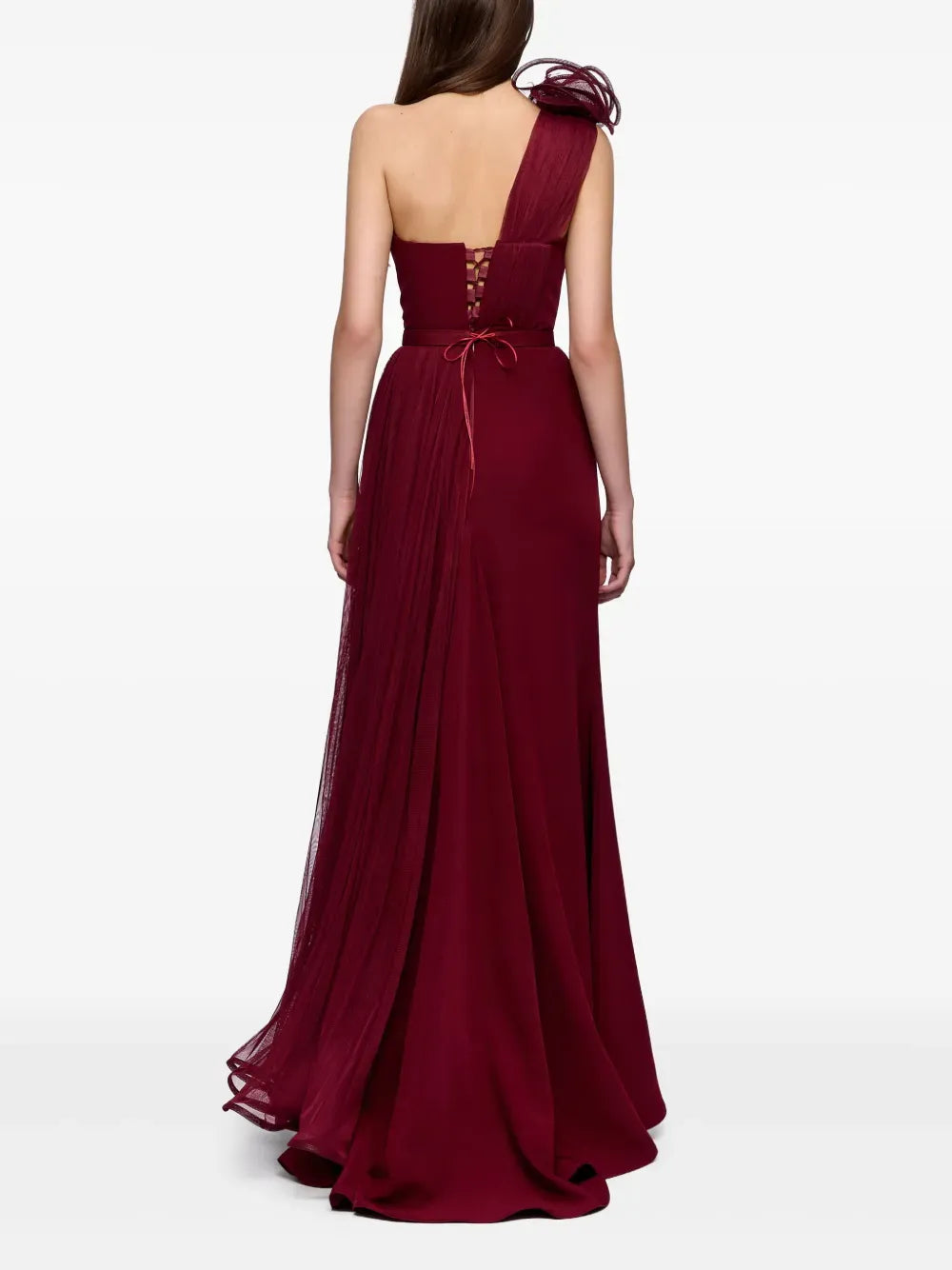 Romantic Mermaid Sweetheart Neck One Shoulder Lace Up Back Floor Length Prom Dress