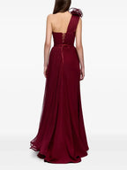 Romantic Mermaid Sweetheart Neck One Shoulder Lace Up Back Floor Length Prom Dress