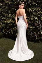Romantic Mermaid Sweetheart Neck Strapless Lace Up Back Train Length Wedding Dress