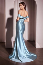 Romantic Mermaid Sweetheart Off-the Shoulder Closed Back Floor Length Prom Dress