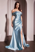 Romantic Mermaid Sweetheart Off-the Shoulder Closed Back Floor Length Prom Dress