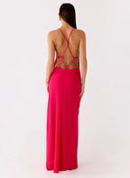 Romantic Sheath Cowl Neck Sleeveless Crisscross Back Floor Length Plus Size Evening Dress