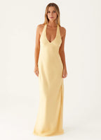 Romantic Sheath Halter Neck Sleeveless Open Back Floor Length Plus Size Evening Dress