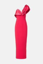 Romantic Sheath One Shoulder Sleeveless Ruffle Accent Floor Length Plus Size Prom Dress