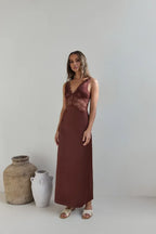 Romantic Sheath Plunge Neck Sleeveless Lace Up Back Floor Length Prom Dress