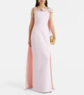 Romantic Sheath Square Neck Cape Sleeve Zipper Back Floor Length For Ladies Prom Dress