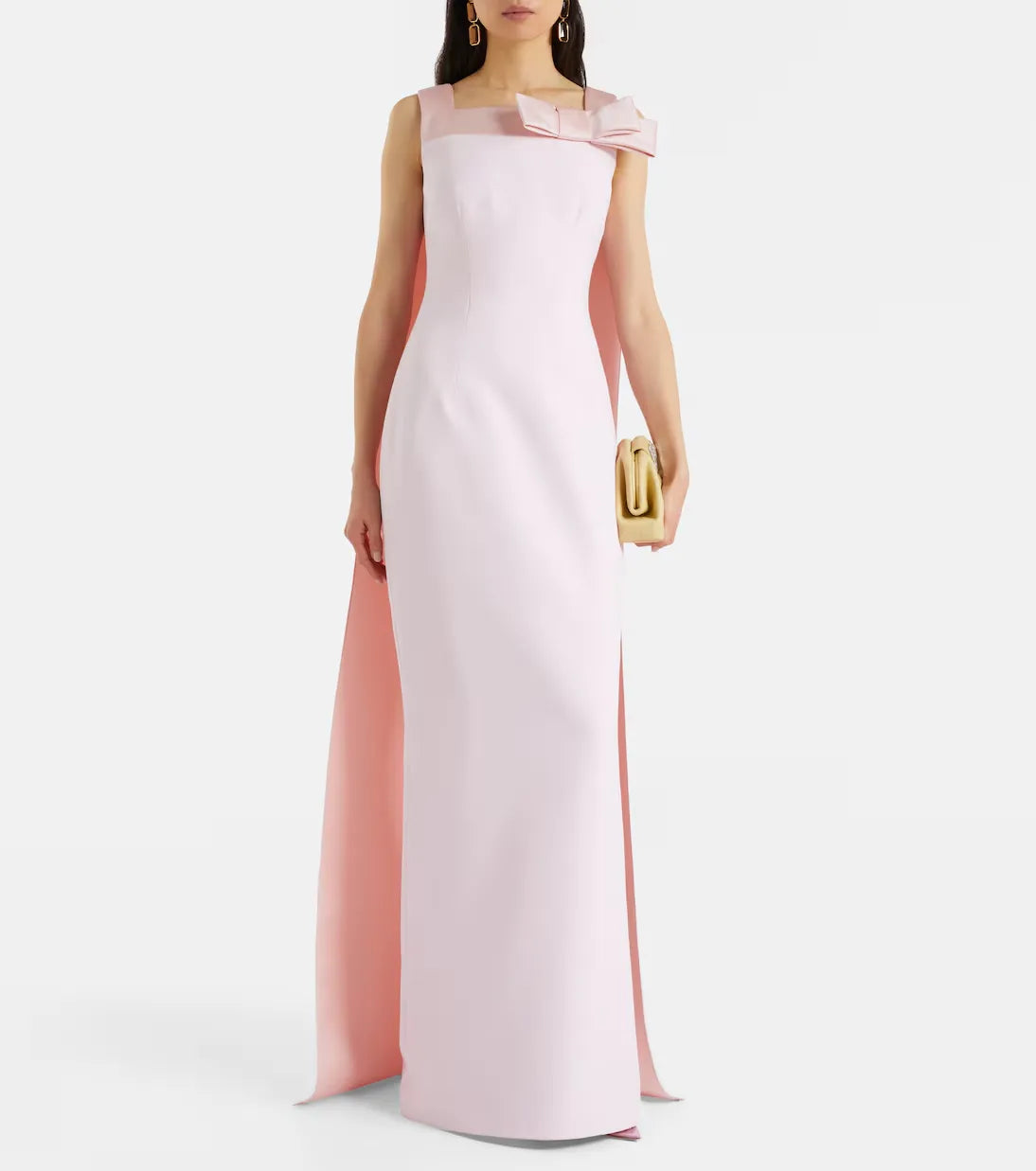 Romantic Sheath Square Neck Cape Sleeve Zipper Back Floor Length For Ladies Prom Dress