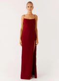 Romantic Sheath Square Neck Sleeveless Draped Back High Slit Floor Length Plus Size Evening Dress