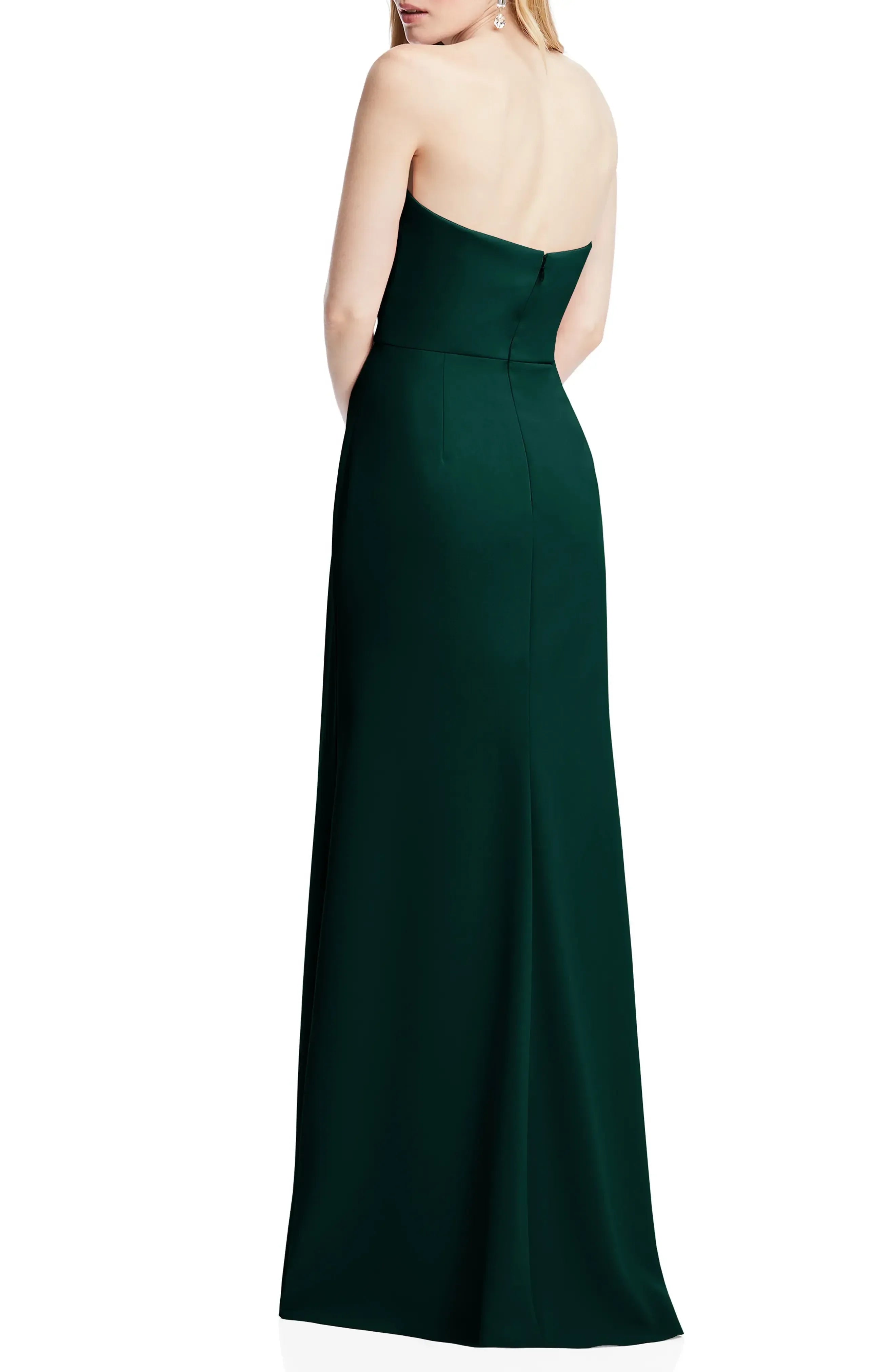 Romantic Sheath Strapless Sleeveless Zipper Back Floor Length Evening Dress
