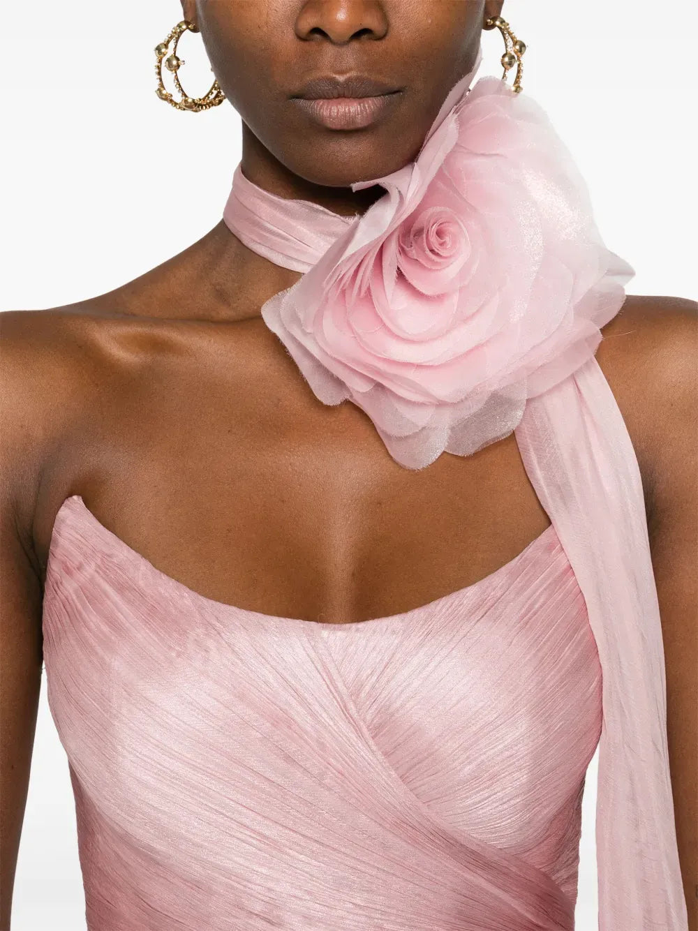 Romantic Sheath Sweetheart Neck Flower Sleeveless Open Back Floor Length Prom Dress