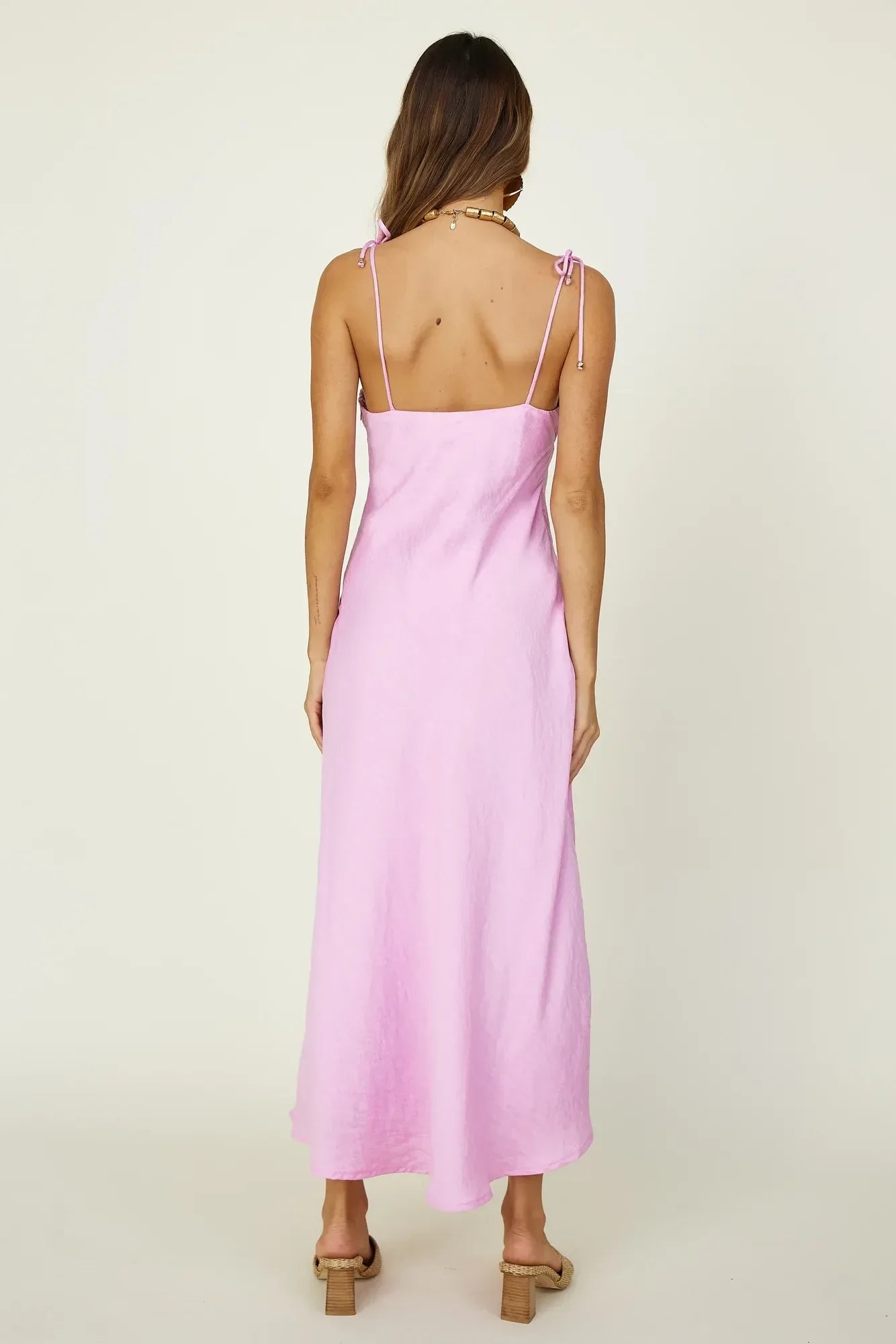 Romantic Sheath Sweetheart Neck Sleeveless Tie Strap Side Slit Floor Length Prom Dress