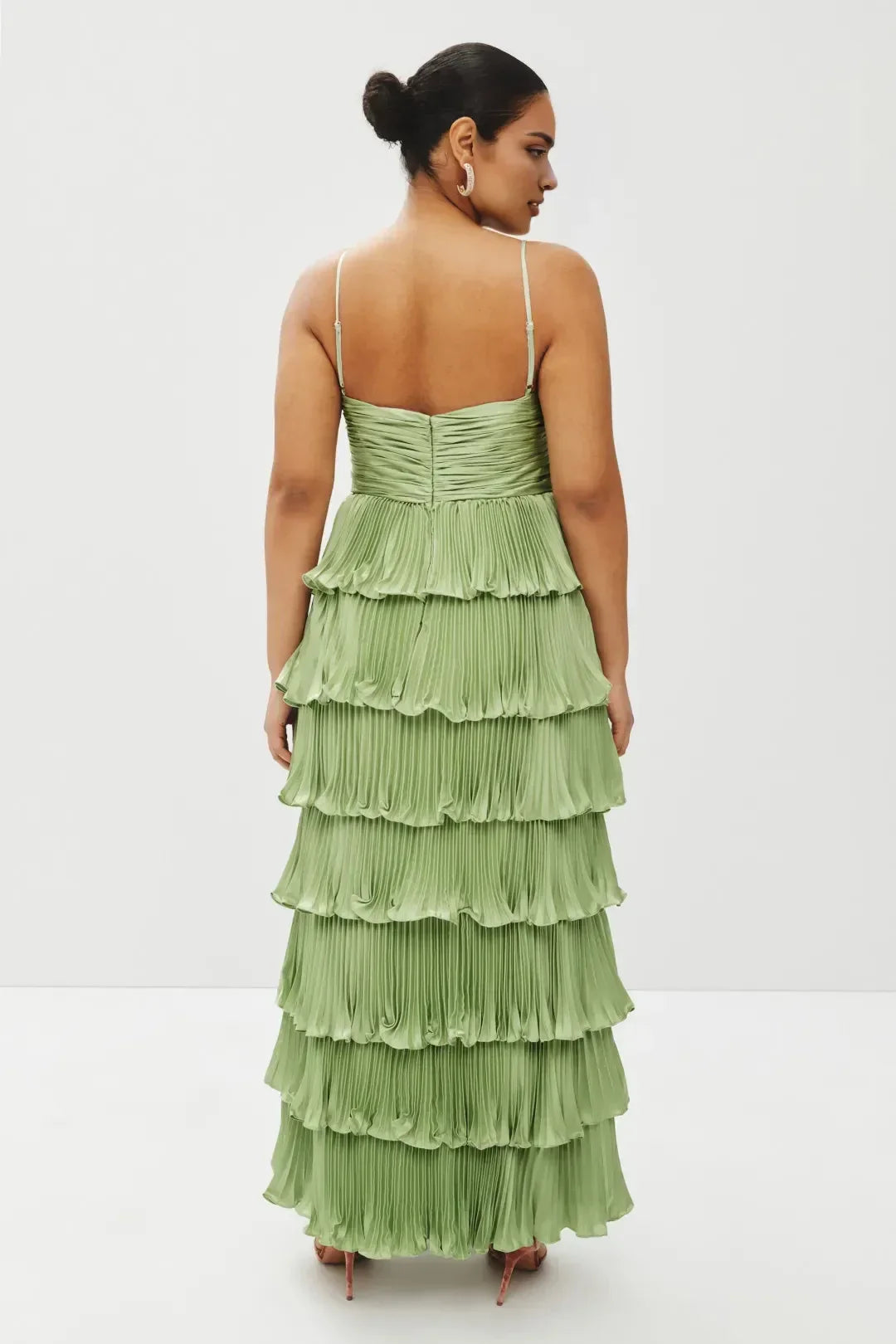 Romantic Sheath Sweetheart Neck Sleeveless Tiered Ruffle Floor Length Plus Size Prom Dress