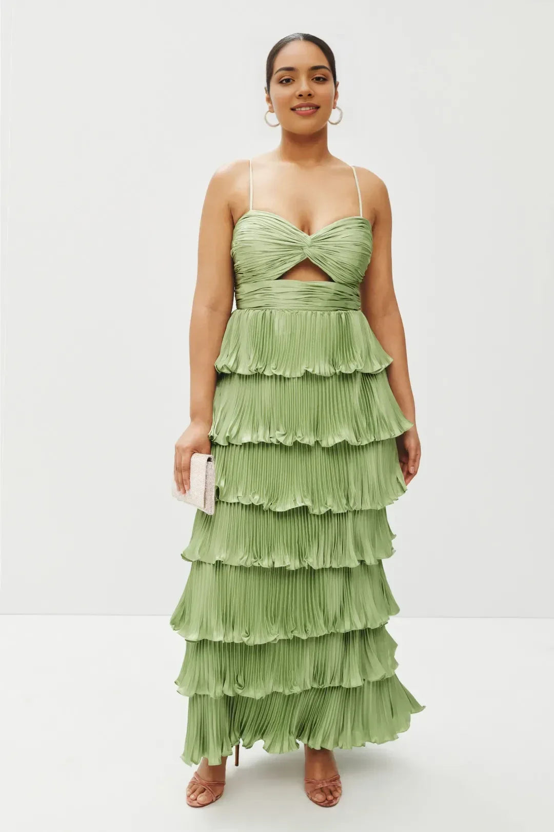 Romantic Sheath Sweetheart Neck Sleeveless Tiered Ruffle Floor Length Plus Size Prom Dress