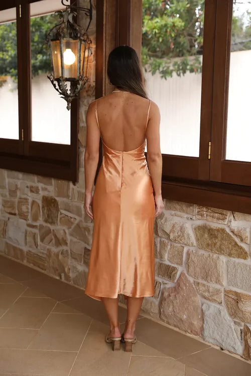 Abito da ballo romantico a tubino con scollo a V, senza maniche, con schiena scoperta e spacco laterale, lunghezza midi